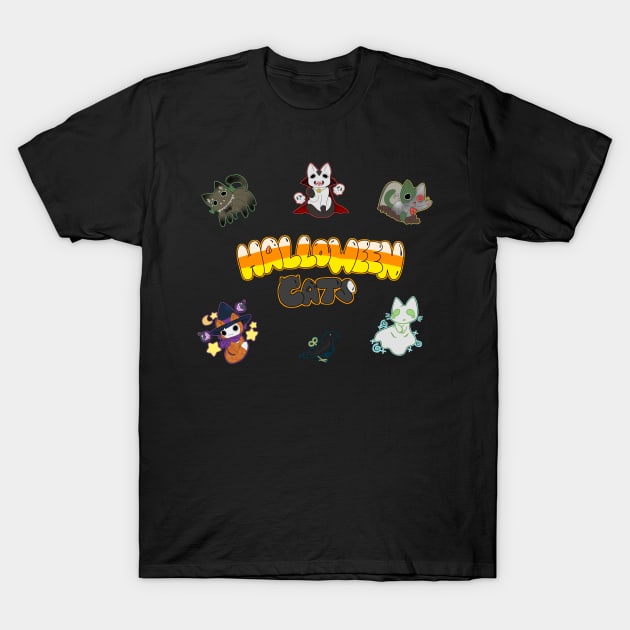 Halloween Cats T-Shirt by Veggie-Queen